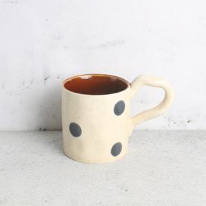 KW 유광도자기 다크 블루도트 머그잔 250ml S-314