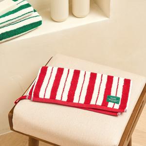 STF 더블스트라이프 코마사 30수 핸드타월 RED 34X34cm 65g