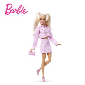 BARBIE 디럭스 스타일 핑크 데님 크롭 자켓 럭셔리 스트릿룩 바비인형
