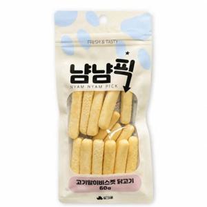 냠냠픽 강아지간식 고기말이 비스켓 닭고기 60g