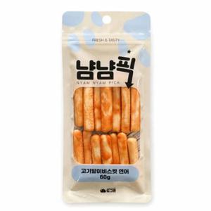 냠냠픽 강아지간식 고기말이 비스켓 연어 60g