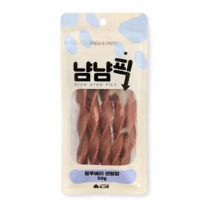 냠냠픽 강아지간식 블루베리 덴탈껌 50g