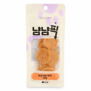 냠냠픽 강아지 고양이 겸용 간식 닭고기칩 당근 30g