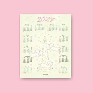 2027 양 포스터 달력 촛불 별 감성 연간 캘린더 인테리어 벽달력