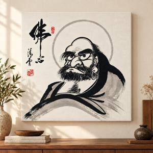 달마도 그림 캔버스 액자 수묵화 정사각형 세로형 거실 현관 인테리어