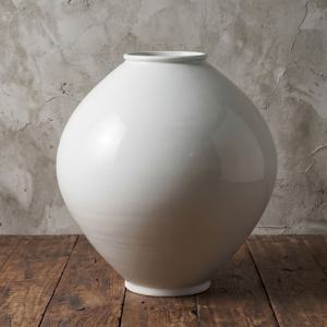 박수재 달항아리 반무광 6호 46cm 풍수지리 돌사진 오브제 화병