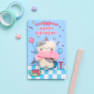 밀크캣 미니키링 카드세트 생일 축하