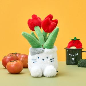 베지갱 밀크캣 튤립 화분 인형