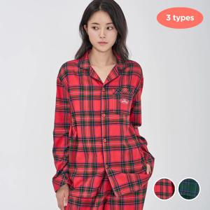 체크 플란넬 파자마 세트 크리스마스 2 size 2 color