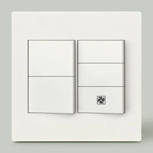 나노 플레인 스위치 5구 (팬마크) / 화이트 화장실 환풍기 2개용 커버