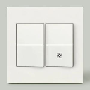 나노 플레인 스위치 4구 (팬마크) / 화이트 화장실 환풍기 2개용 커버