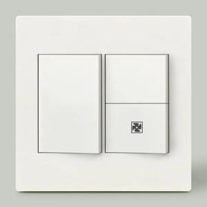 나노 플레인 스위치 중3구 (팬마크) / 화이트 화장실 환풍기 2개용 커버