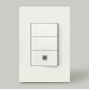 나노 플레인 스위치 3구 (팬마크) / 화이트 화장실 환풍기 1개용 커버
