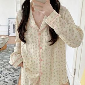 포포린 플라워 요루면 잠옷세트 파자마 홈웨어 순면잠옷