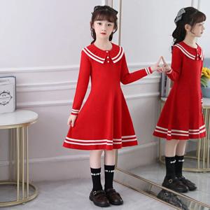 세일러 카라 라인 니트 원피스 여아원피스 드레스 니트원피스 겨울원피스 겨울 R25425