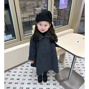 차콜 더블 버튼 울 터치 코트 여아코트 겉옷 트렌치코트 울코트 겨울 기모 아동 R25277