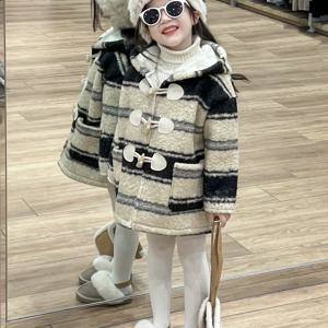 스트라이프 후드 떡볶이 코트 셋업 여아코트 겉옷 트렌치코트 울코트 겨울 블랙 R24829