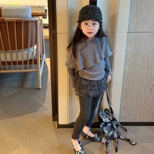 그레이 케이프 레이어드 셋업 여아자켓 점퍼 겉옷 가을 아동 초등학생 R24609