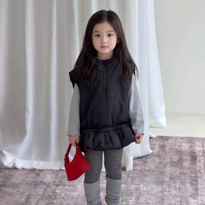 블랙 후드 패딩 원피스 여아원피스 드레스 니트원피스 겨울원피스 겨울 기모 아동 R24056