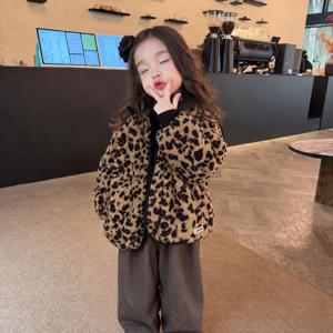 레오파드 보아 자켓 여아자켓 점퍼 겉옷 겨울 기모 아동 초등학생 R23661