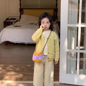 레몬 도트 니트 가디건 여아가디건 겉옷 집업 니트가디건 가을 아동 초등학생 R23614