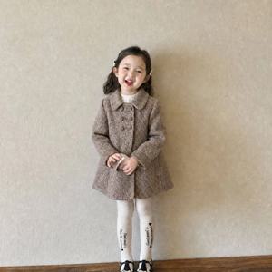 헤링본 더블 모직 코트 R23595