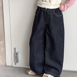 내추럴 인디고 와이드 데님 팬츠 R22293