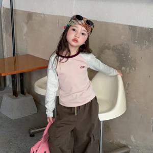 스몰 로고 배색 롱슬리브 티셔츠 R21357