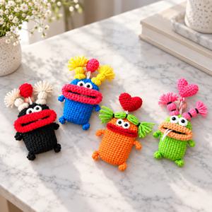 몬난이 캐릭터 차키 케이스 파우치 뜨개 인형 키링 스마트키 10color
