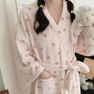 딸기우유 수면로브 목욕가운