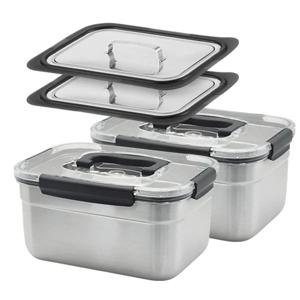 올품락 포스코 STS304 밀폐용기 에코 핸디 누름독 3호 3.6L x2개