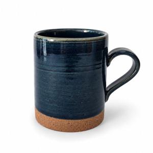 블루 발수 일자 머그컵 (430 ml) 빈티지 머그컵 감성 머그컵 카페컵 유니크