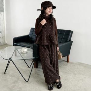 도트 니트 페플럼 쓰리피스 셋업 R26237
