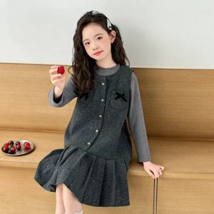 레이어드 니트 플리츠 원피스 R26325