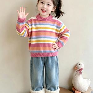 선셋 레인보우 스트라이프 니트 R25528