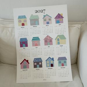 2027년 연력 달력 한장 인테리어 포스터 (my wish house)