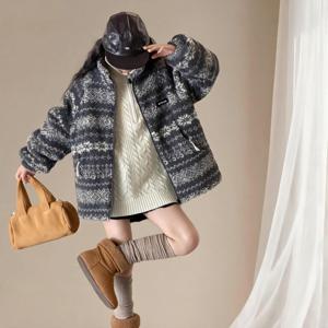 노르딕 패턴 양털 보아 자켓 R26142
