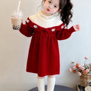버니 리본 세일러카라 니트 원피스 R25869