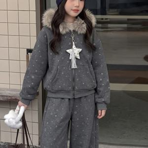 스타 퍼후드 집업 와이드 셋업 R25933