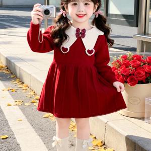 루비 하트카라 플리츠 니트 원피스 R25790