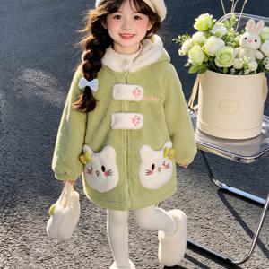 말차 키티포켓 후드 보아 코트 R25754