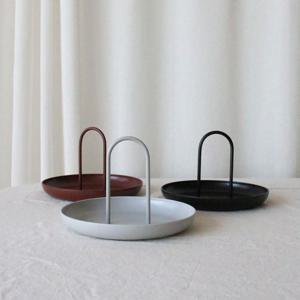 손잡이 다용도 원형 트레이 플라스틱 쟁반 악세사리 보관함