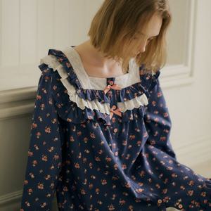릴리안 긴팔 원피스 청블루 (30수)