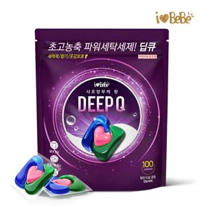 딥큐 3in1 샤르망부케 100개 캡슐세제 실내건조 고농축 대용량 드럼 일반 겸용 세탁세제