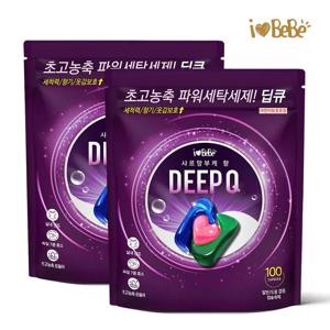 딥큐 3in1 샤르망부케 100개+100개 캡슐세제 실내건조 고농축 대용량 겸용