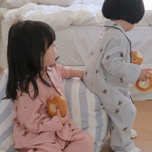 맨디 베어 요루면 아기 긴팔 잠옷 세트
