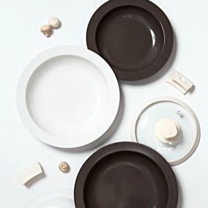 쿡플레이트 프라이팬 24cm (아이보리/브라운)