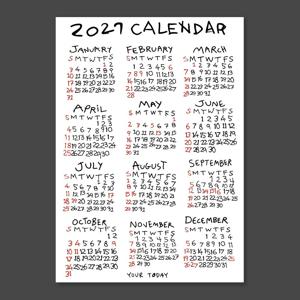 2027 벽걸이 달력 손글씨 연간 캘린더 감성 인테리어 벽달력
