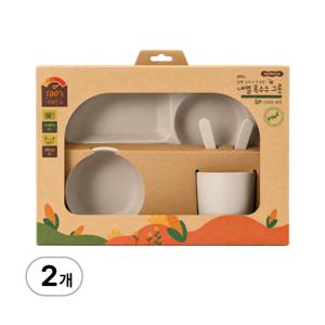 코멕스 내열 옥수수 그릇 5P 기프트세트(그레이) x 2개 어린이식판 친환경식기