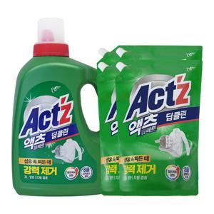 피죤 액츠 퍼펙트 딥클린 액체세제 3L+리필 1.5L 2입 x2 /일반드럼겸용